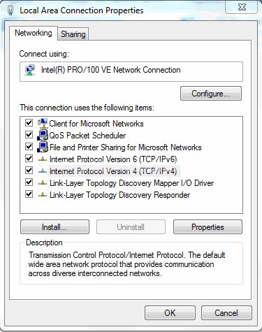 LAN Connection Setup in Windows 10: Local Area Connection Setting