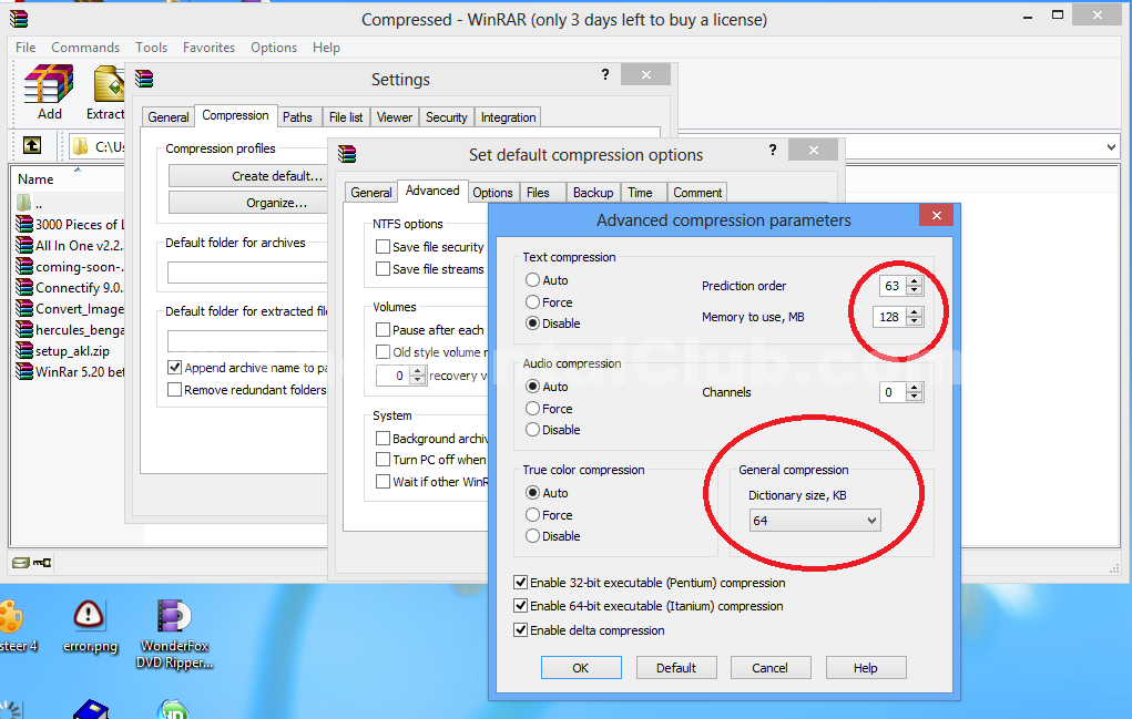 How to decrease the file size by using WinRAR