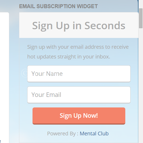 Email Subscription Widget for Blogspot Website