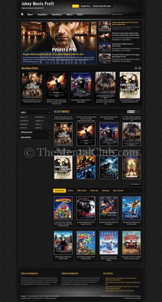 Blogger Template for Movie Website 
