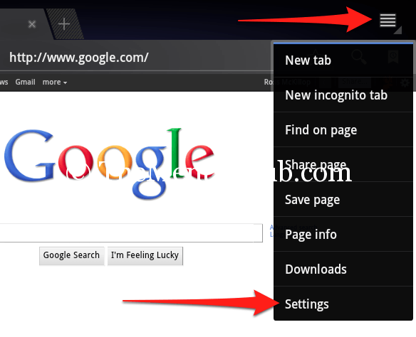 google chrome browsers settings