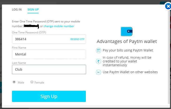 otp for paytm free recharge