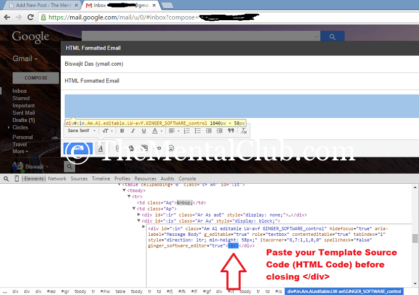 send HTML formatted email from Gmail to Yahoo Mail