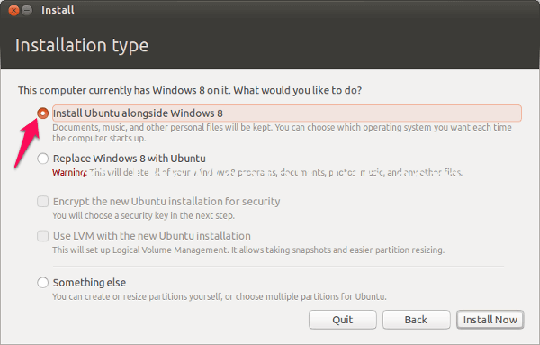 Install Ubuntu Alongside Windows 8
