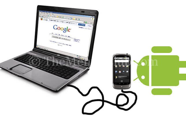 how to connect android phone to PC for accessing the internet
