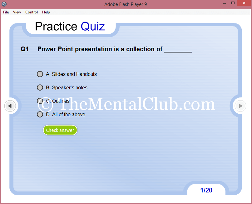 powerpoint 2007 practice quiz