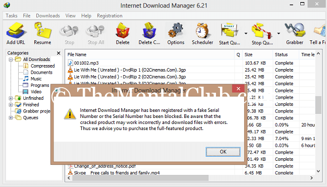 Internet Download Manager Has Been Registered With A Fake Serial Key
