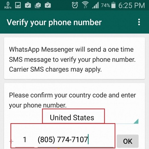 whatsapp with usa phone number