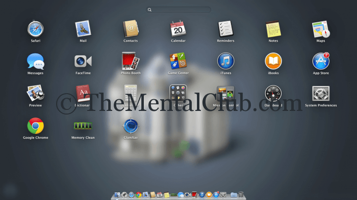 app screen of mac