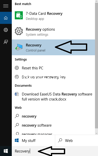windows 10 recovery