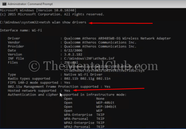 How to Check Hosted Network Supported or Not in Windows 10