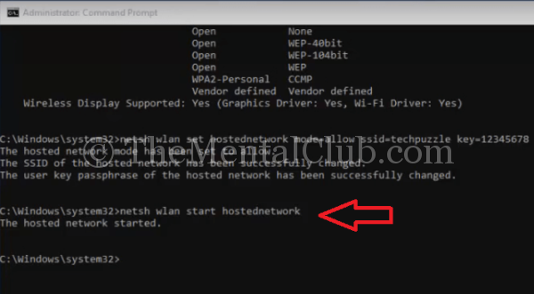 enable hosted network in windows 10
