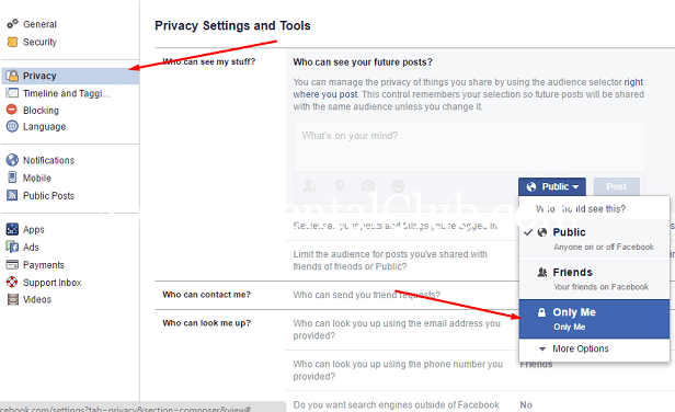 facebook privecy lock