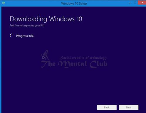 Downloading Windows 10