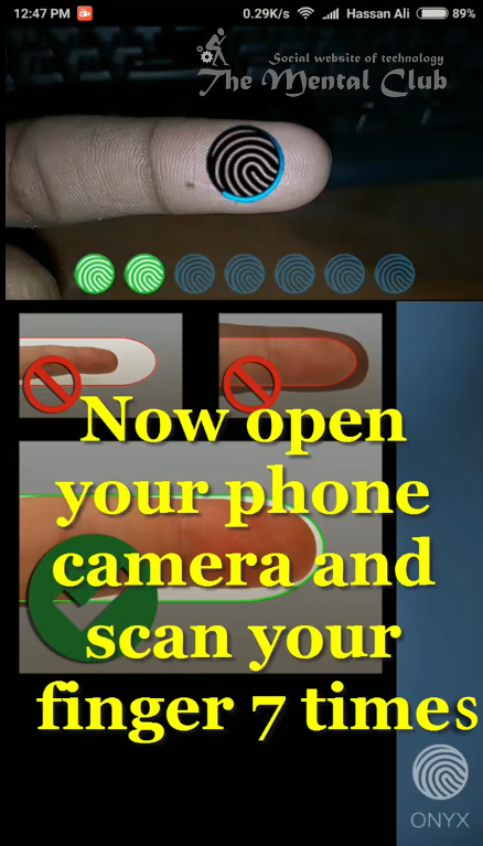 Scan your finger with camera