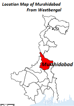 Location Map of murshidabad from west bengal