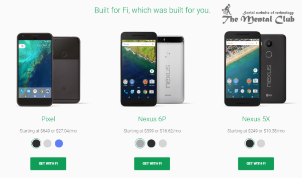 Google Project Fi Supported SmartPhones