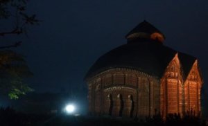 Jor-Bangla Temple at night