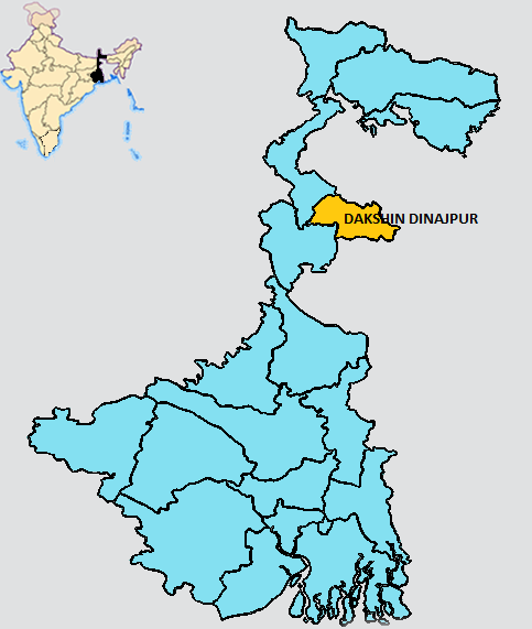 location map of Dakshin Dinajpur district