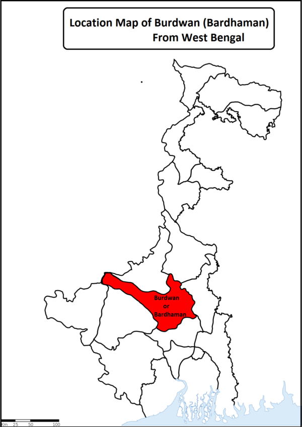 Location Map of Burdwan (Bardhaman District)