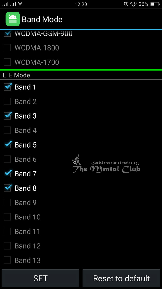Available LTE Bands