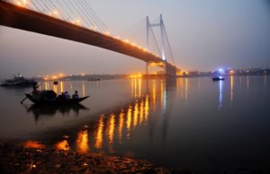 Charming night view of Second Hooghly Bridge or Vidyasagar Setu