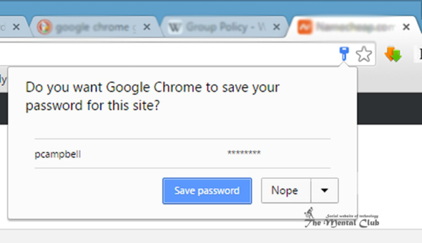 Google Chrome is Prompting for Saving Password