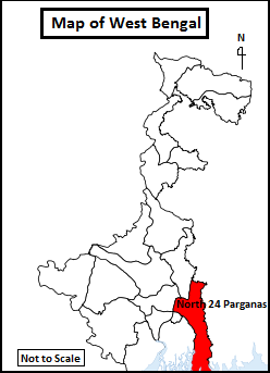 Location map of North 24 Parganas District