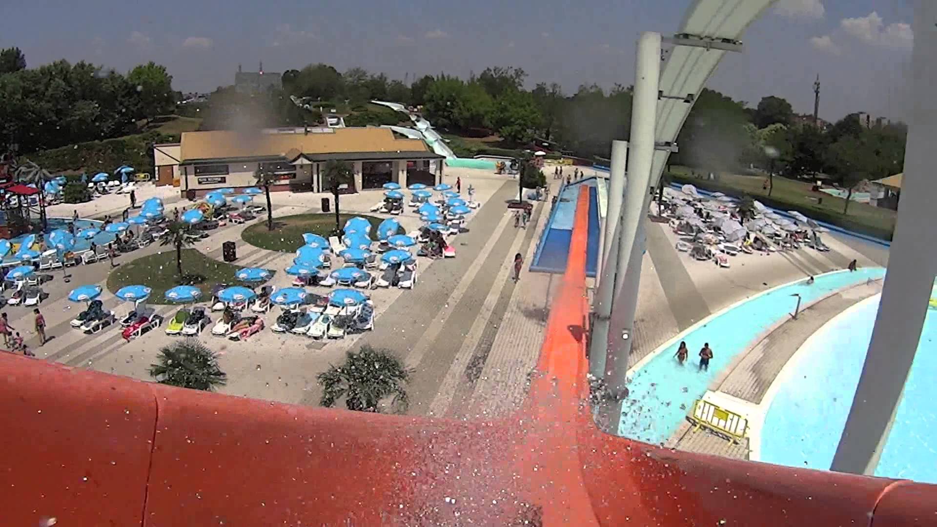 Red Kamikaze Water Slide at Acquatica Park