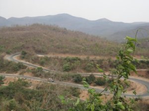 Road uphill to Ajodhya Hill