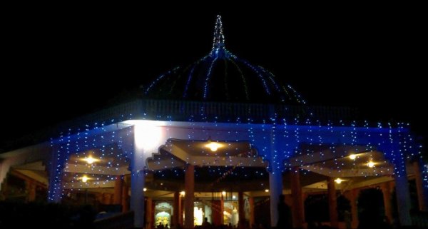 Shree Aurovinda Smriti Tirtha at night