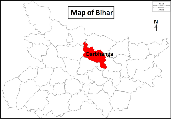 Location Map of Darbhanga District