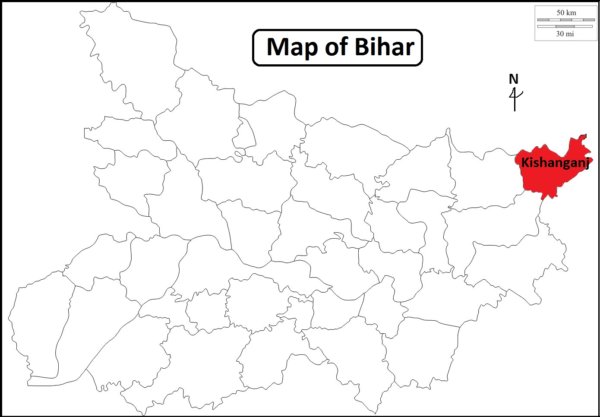 Location Map of Kishanganj District