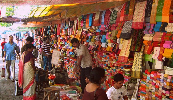 Various types of sari in Gariahat Market