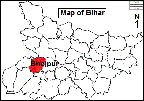 Location map of Bhojpur Bihar