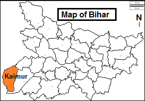Location map of Kaimur District