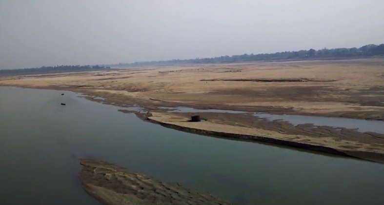 Scenic view of Sone River near - Bhojpur
