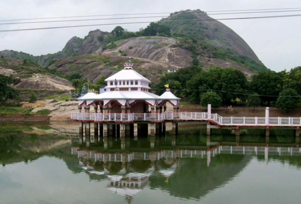 Temple and Mandar hills