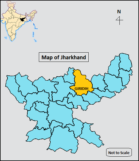 Location Map of Giridih Ditrict