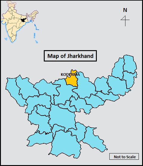 Location Map of Koderma district