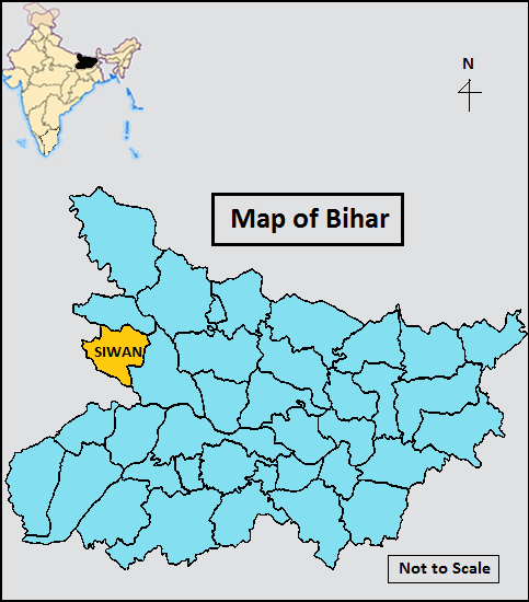 Location Map of Siwan District