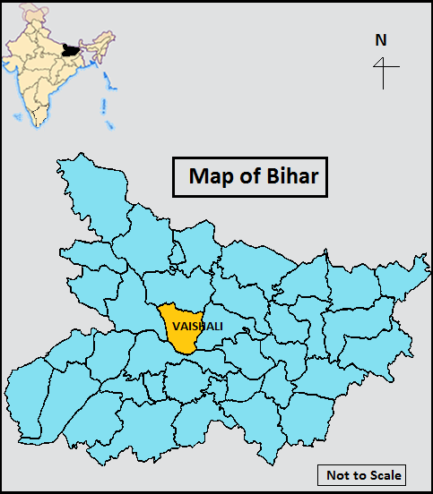 Location Map of Vaishali District