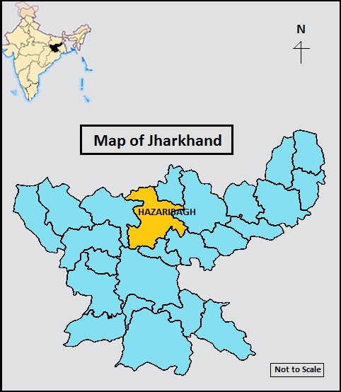 Location map of Hazaribagh district