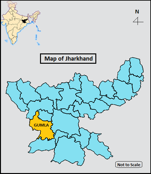 Location Map of Gumla District