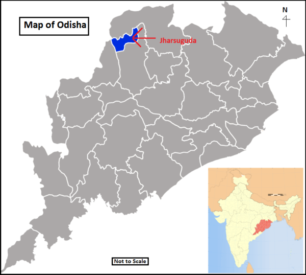 Location map of Jharsuguda district