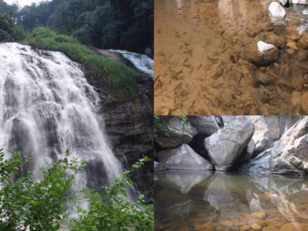 Natural waterfall and fishes in Ammakunda