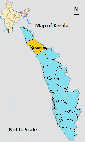 Location map of Kannur district 