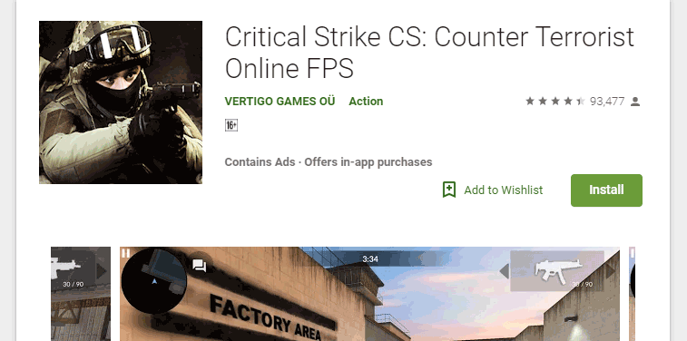Critical Strike (CS) video games for kids