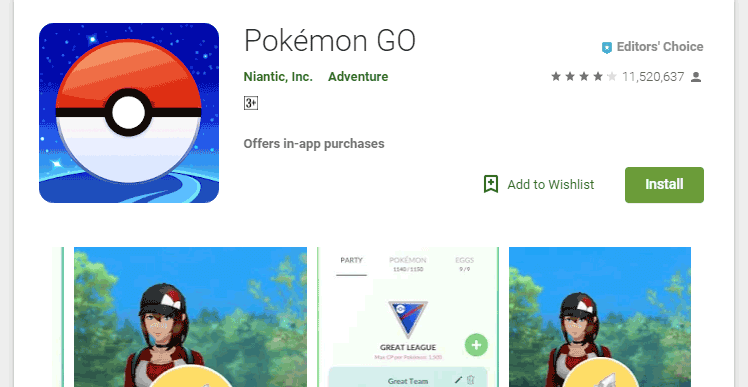 Pokemon Go game 