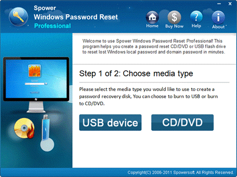 Choose USB Device to bypass Windows 10 password